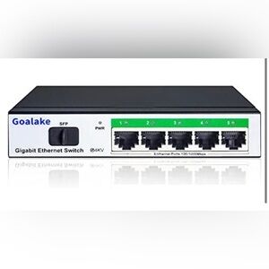 NWT Goalake 5 Port Gigabit Unmanaged Ethernet Network Switch, 5 x 1G Ethernet
